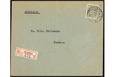 50 øre Chr. X single på lokalt anbefalet brev i Randers d. 22.3.1948.