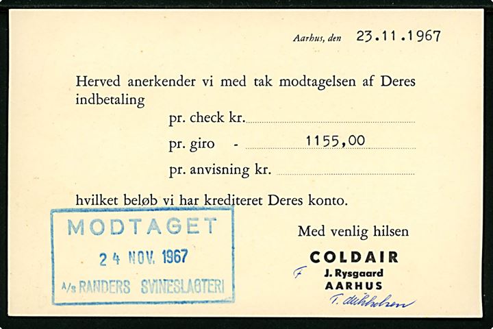 50 øre Margrethe og Henrik bryllup udg. på brevkort fra Århus C. d. 23.11.1967 til Randers.