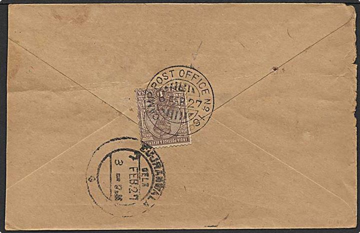 1 anna brun på brev fra Camp Post Office No. 16 d. 6.2.1927.