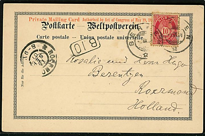 Kronprinz Wilhelm, S/S, Norddeutscher Lloyd. Anvendt fra Bergen 1901.