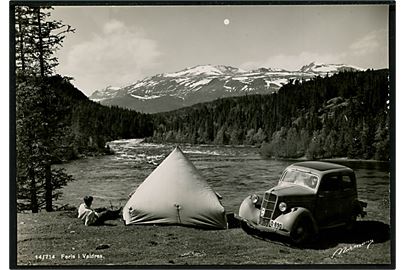 Norge, ferie i Valdres med telt og automobil. Normann no. 14/714.
