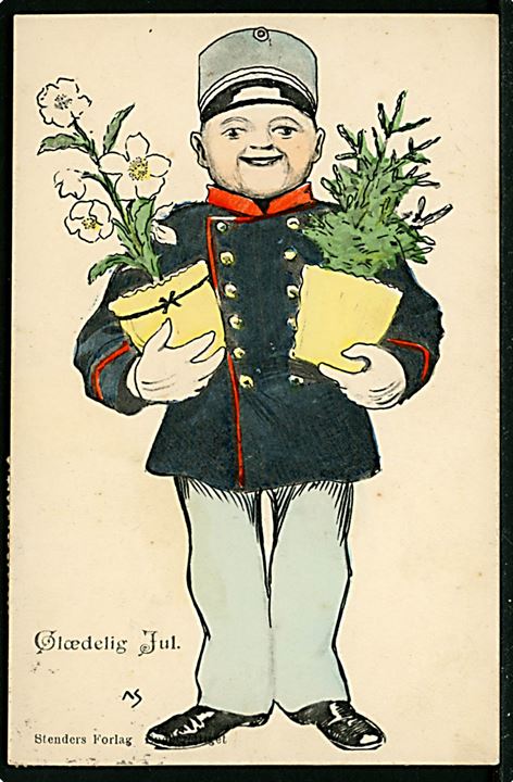 Alfred Schmidt: Soldat med gran og blomst. Glædelig Jul. Stenders u/no.