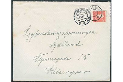20 øre Chr. X på brev annulleret med udslebet stjernestempel REERSØ og sidestemplet Gørlev S. d. 30.1.1948 til Helsingør.