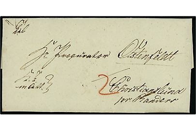 1832. Tjenestebrev mærket K.T.m.Att. fra Viborg Stift dateret d. 7.3.1832 til Christianslund pr. Randers. Flere portopåtegninger.