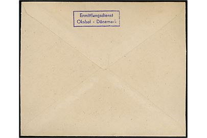 20 øre Chr. X på brev med afs.-stempel Ermittlungsdienst Oksbøl - Dänemark stemplet Oksbøl d. 6.12.1947 til Civile Arbeitsorganisation Transportabteilung i København.