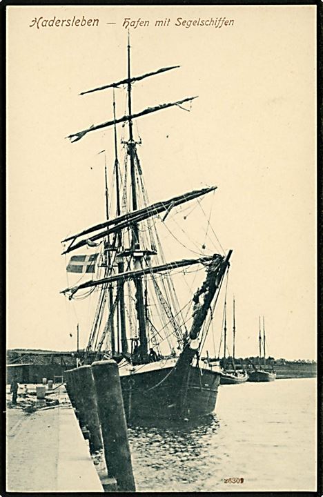 Haderslev, havn med sejlskib. Reinicke & Rubin no. 26309.