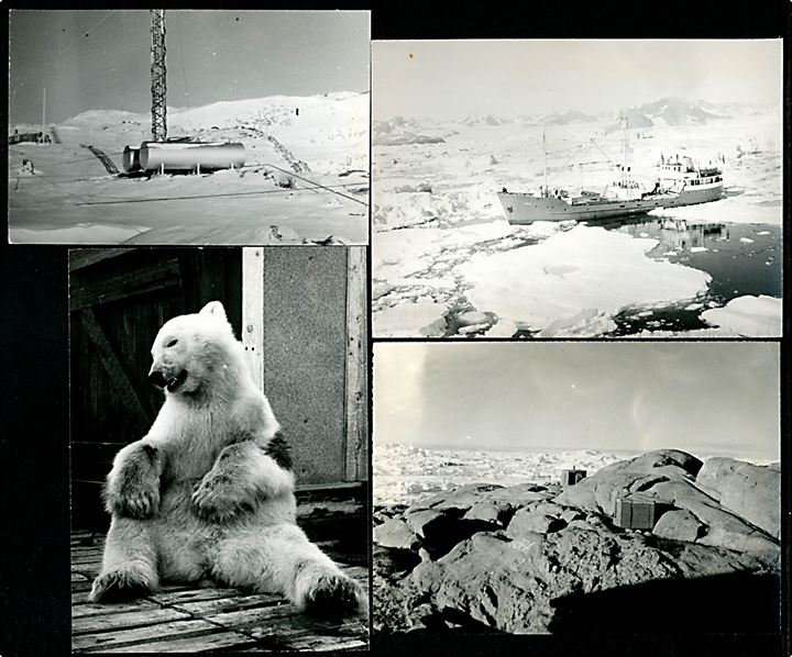 Østgrønland, Vejrstation Aputiteeq. Fire fotografier fra 1950'erne. 