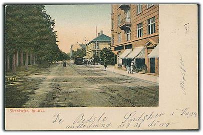 Strandvejen i Hellerup med sporvogn. No. 2487. 