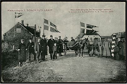 Genforening. Gjelsbro, stemmeberettigede fra kongeriget passerer grænsen d. 9.2.1920. Schützsack no. 43420. 