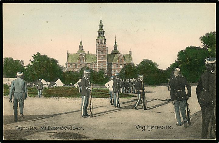 Rosenborg Slot, Danske Militærøvelser, Vagttjeneste. Stenders no. 7373. Kvalitet 9