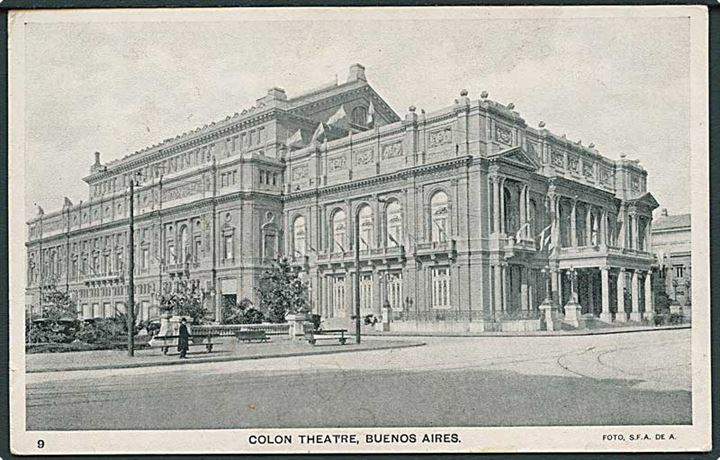 Colon Theatre, Buenos Aires. S. F. A. No. 9. Mindre skade på bagsiden.