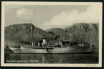 Marine. “Heimdal”, inspektions- og opmålingsskib ved Grønland. V. Thaning & Appel serie O no. 106. Kvalitet 7