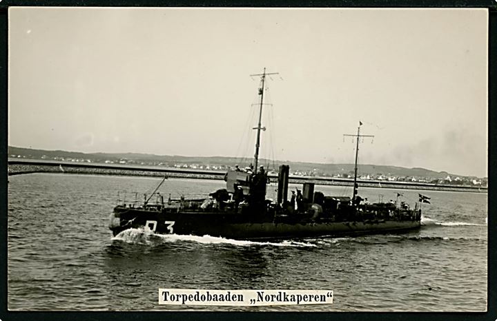 Marine. “Nordkaperen” (R3), torpedobåd. Fotokort u/no. Kvalitet 7