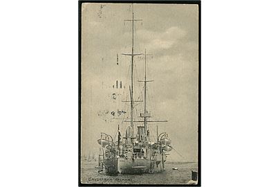 Marine. “Heimdal”, krydser. A. Nielsen u/no. Julehilsen fra Piræus 1908 sendt i marinepostsæk til København. Kvalitet 7