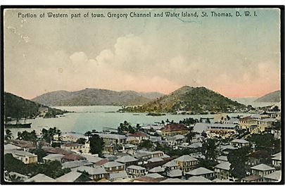 D.V.I., St. Thomas. Portion of Western part of town. Gregory Channel and Water Island. Lightbourn Series u/no. 
