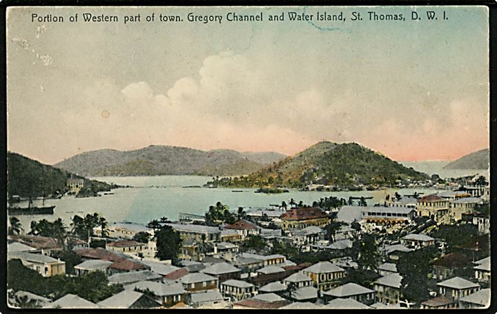 D.V.I., St. Thomas. Portion of Western part of town. Gregory Channel and Water Island. Lightbourn Series u/no. 