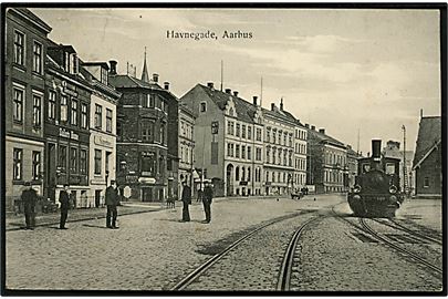 Aarhus. Havegade med Lokomotiv. H.A. Ebbesen no. 116.