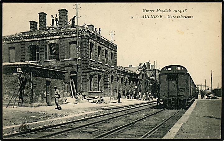 Frankrig, Aulnoye, ødelagt jernbanestation under 1. verdenskrig. No. 9.