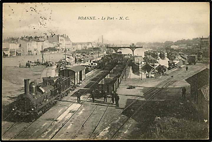 Frankrig, Roanne, havn med omlastning fra pram til jernbane. 
