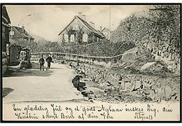 Thorshavn. Gadeparti. Z. Heinesen no. 3247. Med 5 øre Våben annulleret Thorshavn d. 14.12.1905 til København.