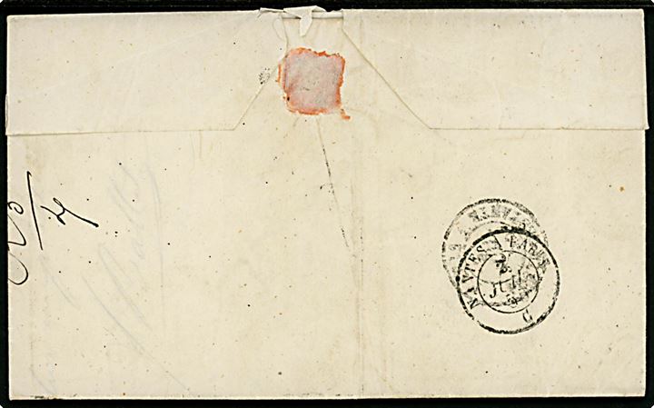 20 c. Napoleon III utakket på brev annulleret med nr.stempel 420 og sidestemplet Blois d. 2.7.1855 til Paris.