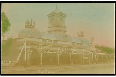 South Australien. Port Pirie jernbanestation. Fotokort u/no. 