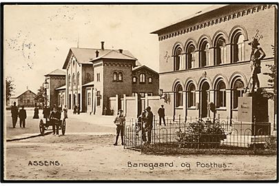 Assens Banegaard og Posthus. Stenders no. 13352.