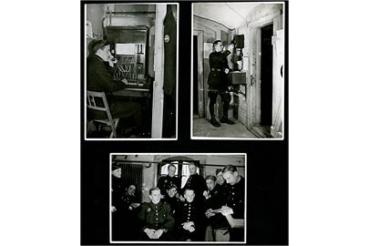 Haderslev, CB-betjente ved den gamle politigård under besættelsen. Tre fotografier 6½x10 cm.