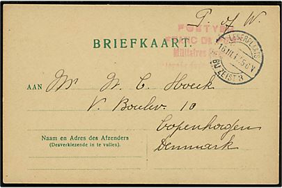 Ufrankeret interneret brevkort fra belgisk krigsfange i Legerplaats bij Zeist d. 16.3.1917 til København, Danmark.