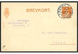 10 øre helsagsbrevkort (fabr. 122) fra København annulleret med brotype IIb Rønne Skibsbrev d. 2.4.1937 til Rønne på Bornholm.