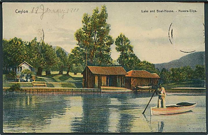 Ceylon. Lake and Boat House, Nuwara-Eliya. 