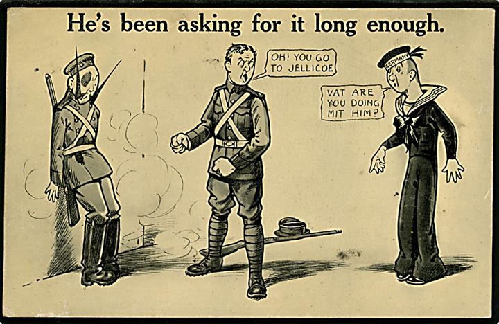 Propaganda 1. verdenskrig: He's been asking for it long enough.