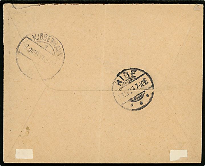 20 pfg. Germania på brev stemplet Stedesand (By i nordvestlige Sydslesvig) d. 10.5.1904 via Ribe d. 13.5.1904 til Prins Hans af Schleswig-Holstein Glücksburg i København, Danmark.
