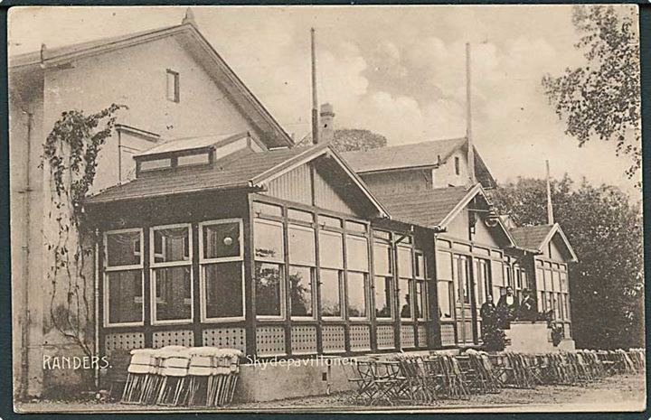 Skydepavillonen i Randers. Emil Nielsen (Papirhuset) no. 4754.