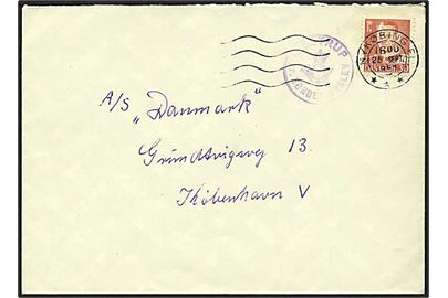 30 øre rød Fr. IX på brev fra Idestrup d. 25.9.1951 til København. Idestrup pr. Sønder-Ørslev posthornsstempel.