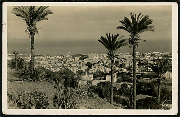 30 cts. Isabel og 1,25 Pts./10 cts. Canarias Luftpost provisorium på brevkort sendt som luftpost fra Las Palmas  d. 12.,2.1938 til Tyskland. Lokal spansk censur fra Las Palmas.