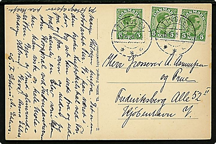 5 øre Chr. X (3) på brevkort annulleret med brotype IIb Tinglev d. 26.8.1920 til København. Iflg. tekst: Vi har været i den tyske Luftskibshal ved Tønder, og den den inde fra og ude fra og fra oven og neden.....