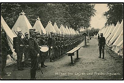 Frederiksværk. Parade i Lejren. A. Jensen no. 1273. 