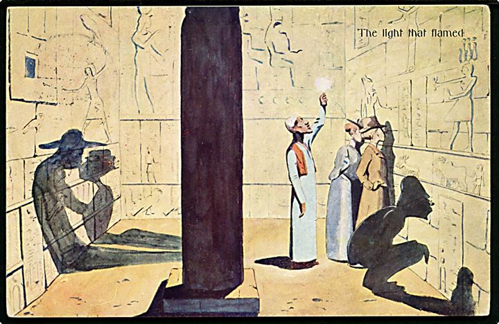 R. Pick: Round the Pyramids - The light that flamed. B.K.W. I. 951-13. Sendt fra Cairo Post Office Hotel Savoy 1909 til Wien, Østrig.