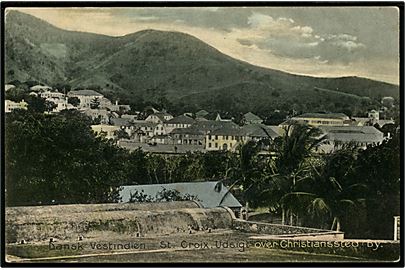 D.W.I., St. Croix udsigt over Christianssted By. Stenders no. 12177.