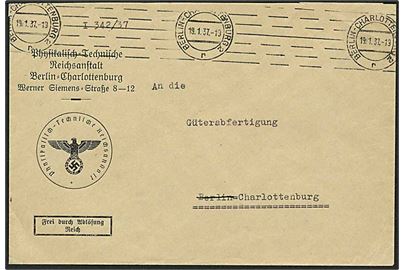 Tjenstebrev fra Berlin d. 19.1.1937 til Charlottenburg.