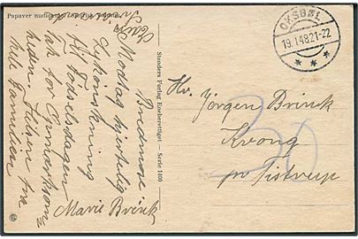 Ufrankeret brevkort stemplet Oksbøl d. 19.1.1948 til Tistrup. Udtakseret i 30 øre porto.