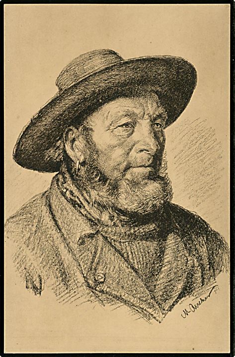 Michael Ancher: En Skagen Fisker. W. & M. H. Hv. u/no. 