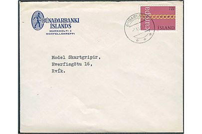 7 kr. Europa udg. på brev fra Brudaland d. 1.12.1971 til Reykjavik.