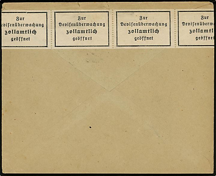 30 øre Løve udg. på brev stemplet Sunde i Sunnhordland d. 24.10.1939 til Hamburg, Tyskland. Åbnet af tysk toldkontrol. 
