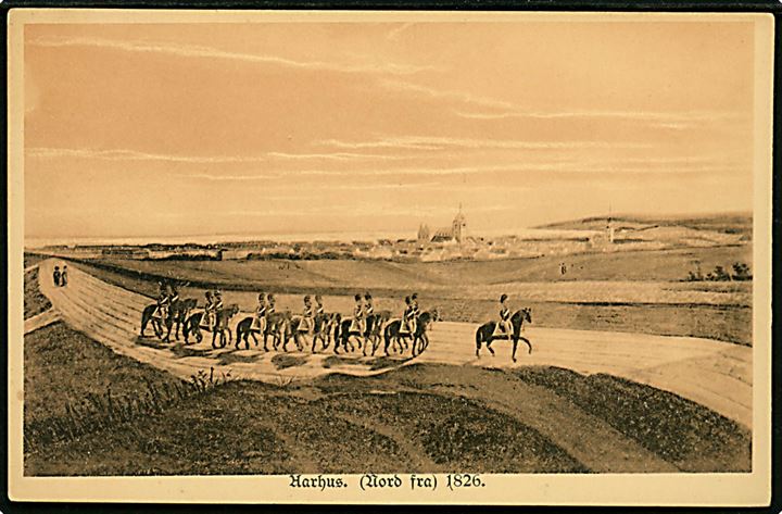 Aarhus, set fra nord anno 1826. Serie Fra gamle Dage. Senders no. 13566.