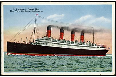 Aquitania, S/S, Cunard Line på ruten New York - Cherbourg - Southampton. 