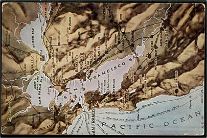 USA, landkort over San Francisco Bay.