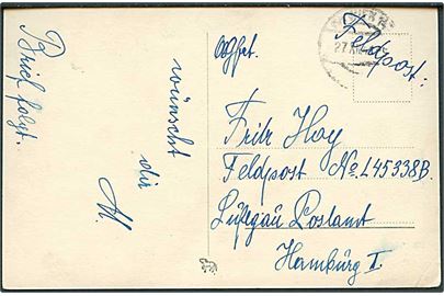 Ufrankeret feltpostkort fra Wien d. 27.12.1942 til soldat ved Feldpost nr. L45338B, Luftgaupostamt Hamburg I = Blindflugschule 4 i Kastrup, Danmark.