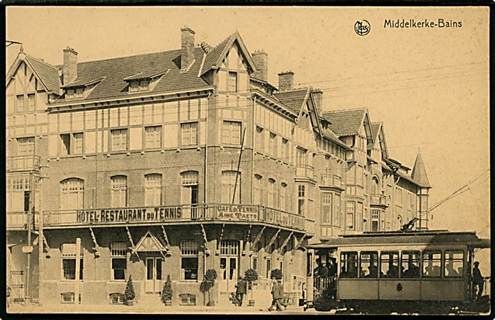 Middelkerke-Bains med Hotel Tennis. Reklamekort uden adresselinier. 